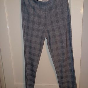 Gretchen Scott Black Plaid Gripeless Pants Sz. L Retsil $149